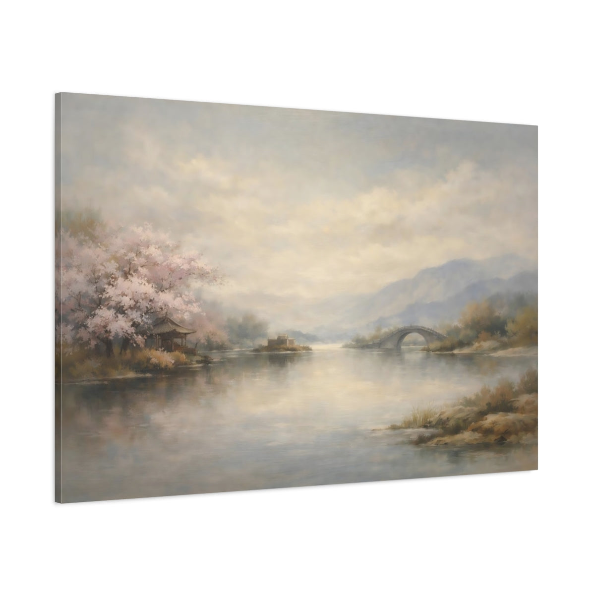 Main Mockup. Nature Cherry Blossoms Cherry Blossom Landscape shown as stretched canvas wall art