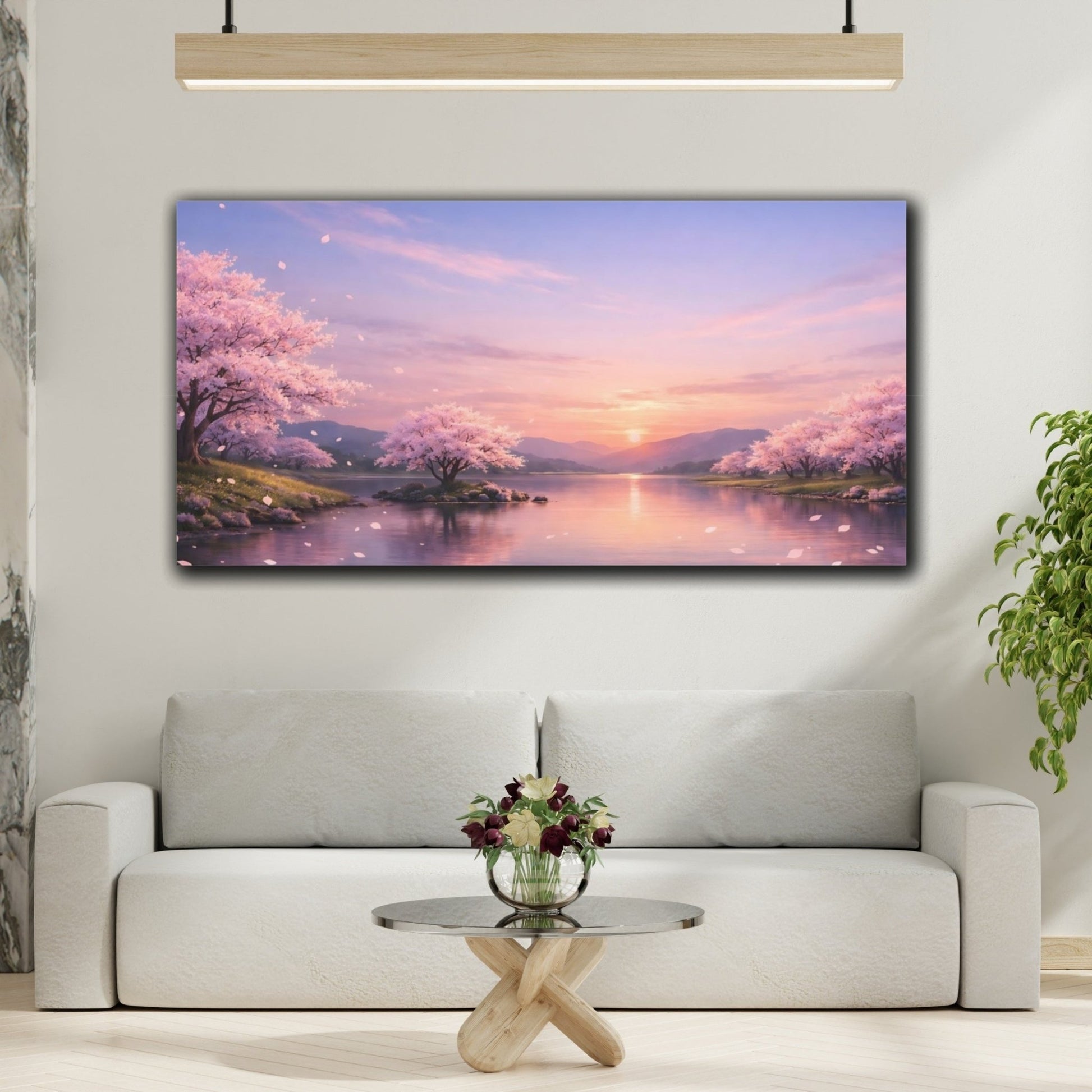 Nature Cherry Blossoms Pink - Canvas Wall Art Print - YesArtYes