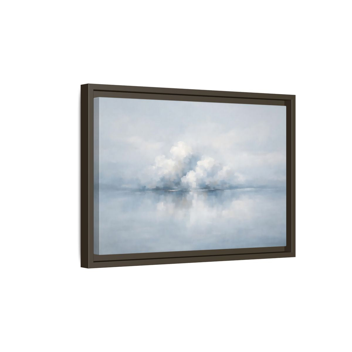 Side Mockup 5. Nature Clouds Blue And White Clouds shown as stretched canvas wall art