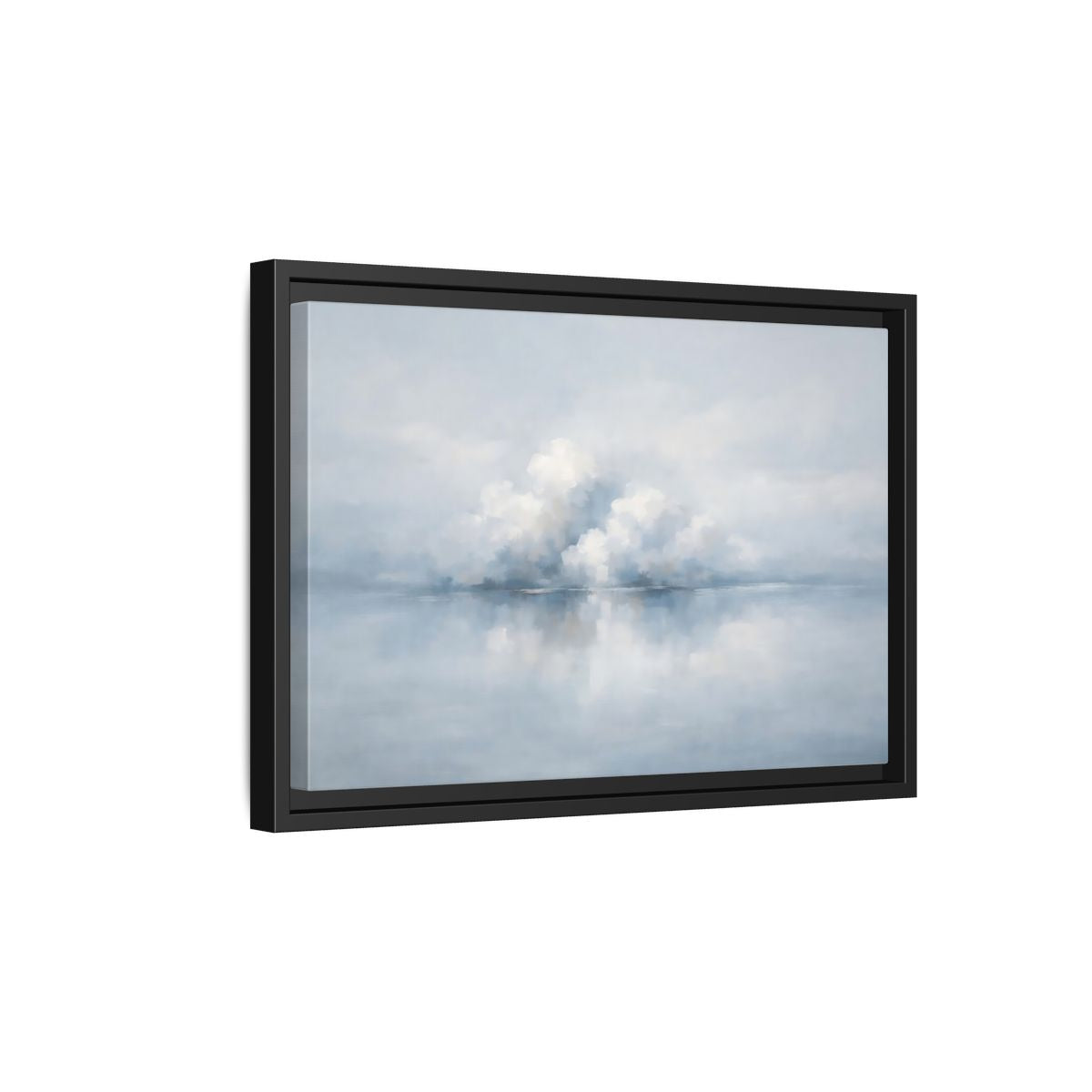 Side Mockup 6. Nature Clouds Blue And White Clouds shown as stretched canvas wall art