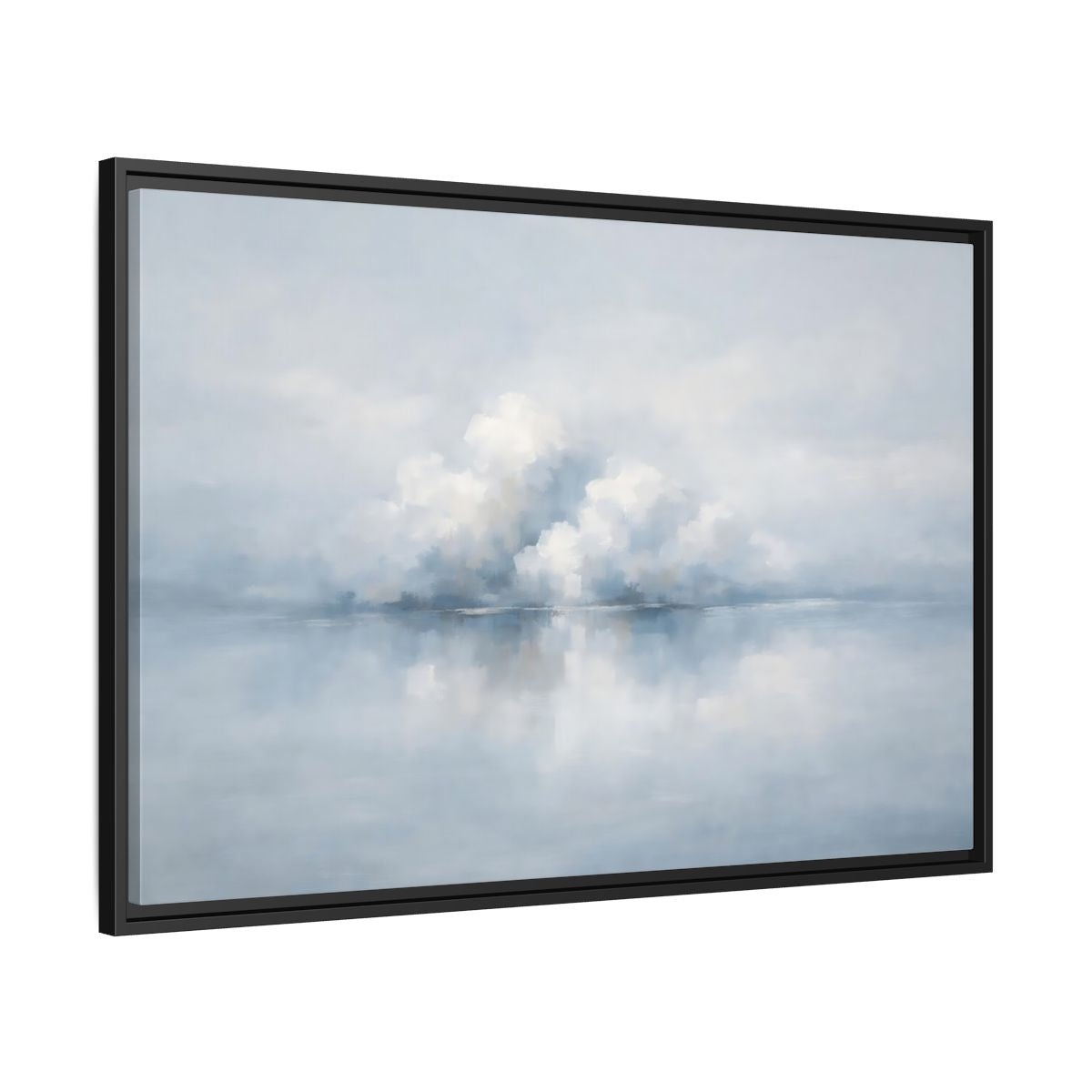 Side Mockup 13. Nature Clouds Blue And White Clouds shown as stretched canvas wall art