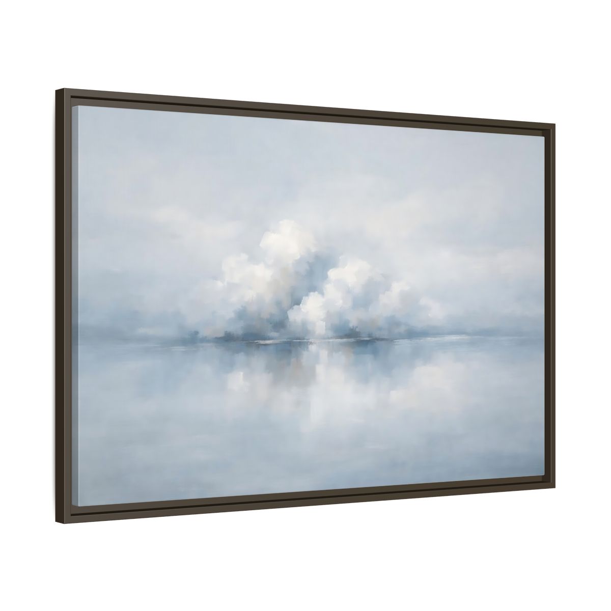Side Mockup 9. Nature Clouds Blue And White Clouds shown as stretched canvas wall art