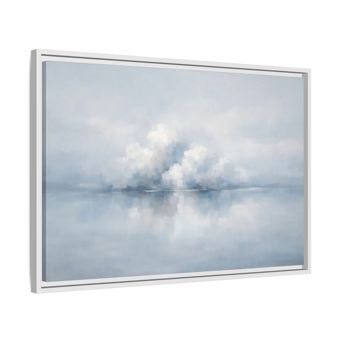 Side Mockup 10. Nature Clouds Blue And White Clouds shown as stretched canvas wall art