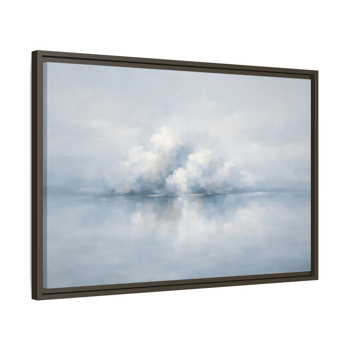 Side Mockup 11. Nature Clouds Blue And White Clouds shown as stretched canvas wall art