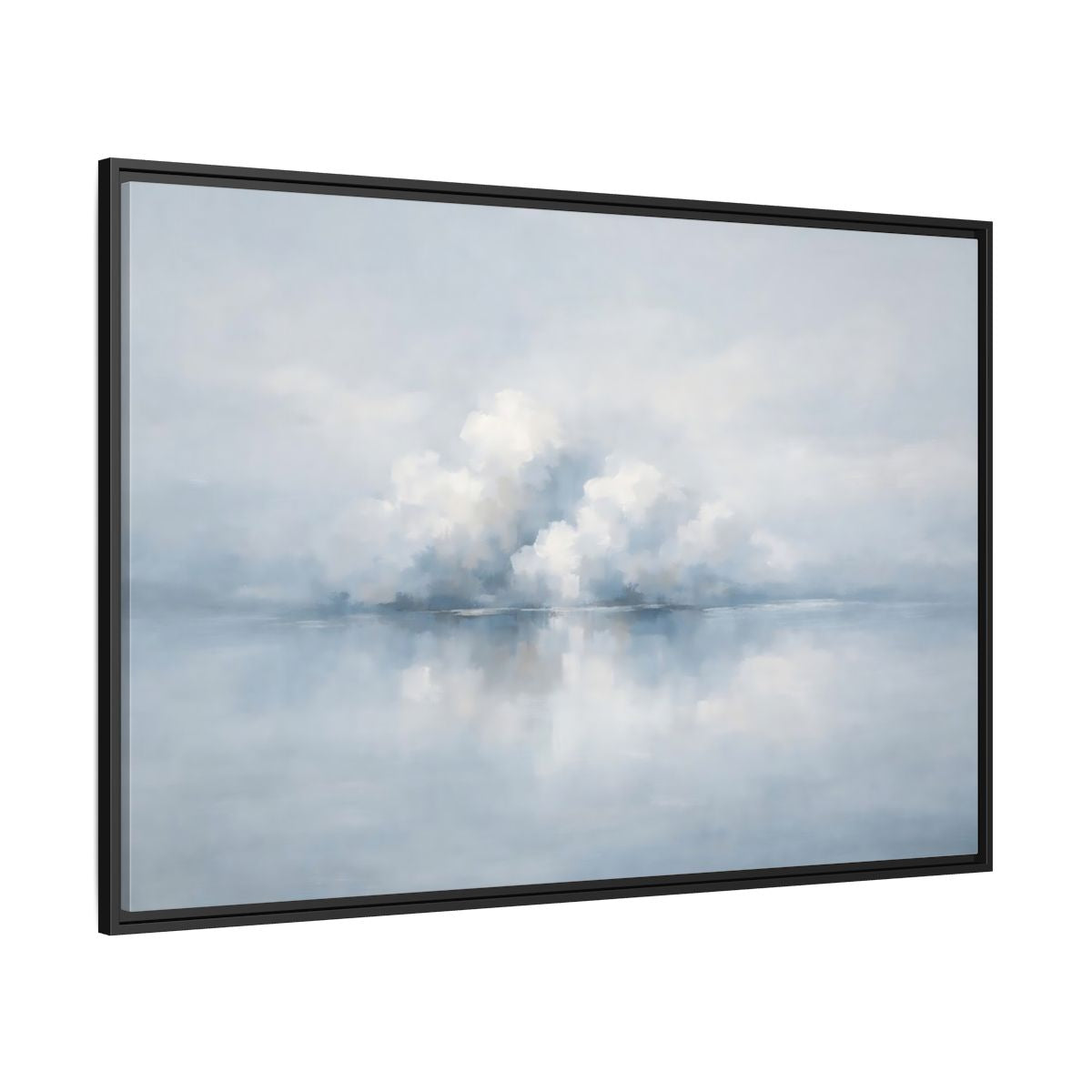 Side Mockup 12. Nature Clouds Blue And White Clouds shown as stretched canvas wall art