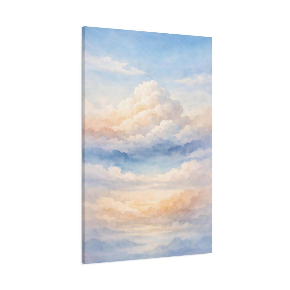 Main Mockup. Nature Clouds Pastel Sky Clouds shown as stretched canvas wall art