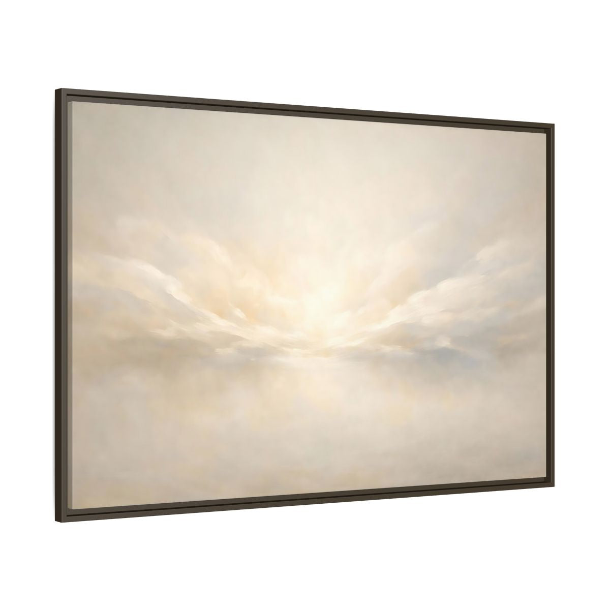 Main Mockup. Nature Cloudscape Soft Sky shown as stretched canvas wall art