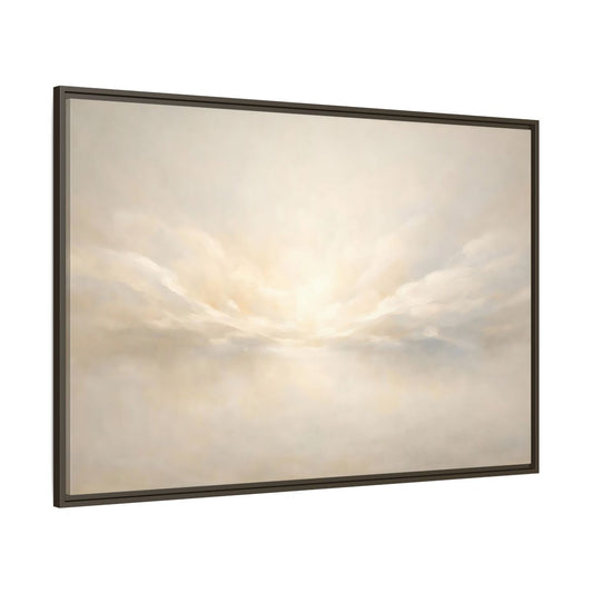 Main Mockup. Nature Cloudscape Soft Sky shown as stretched canvas wall art
