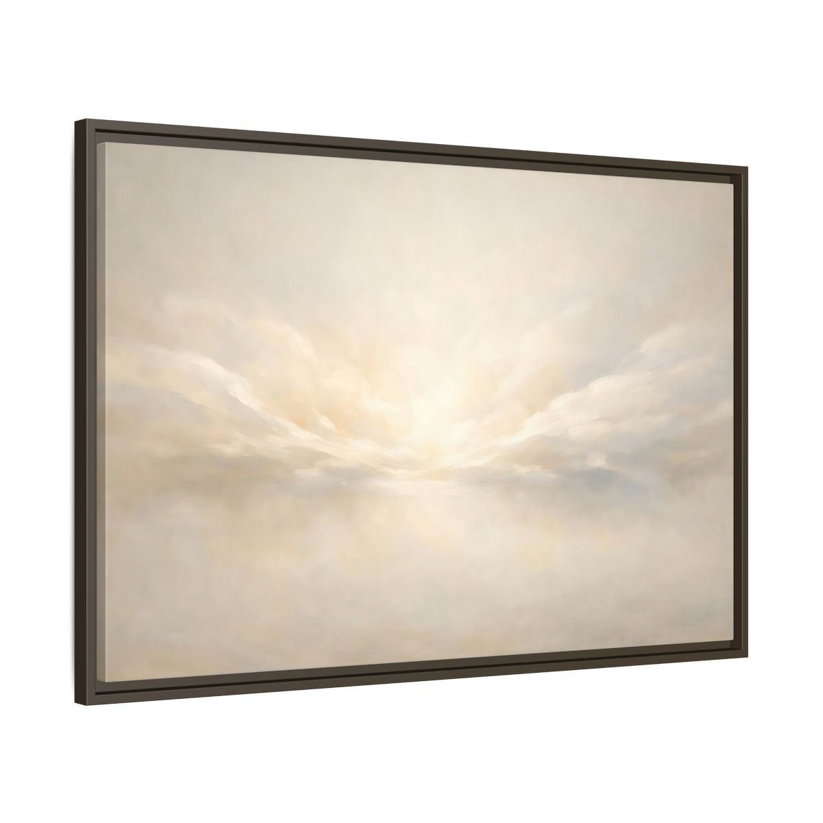 Side Mockup 9. Nature Cloudscape Soft Sky shown as stretched canvas wall art