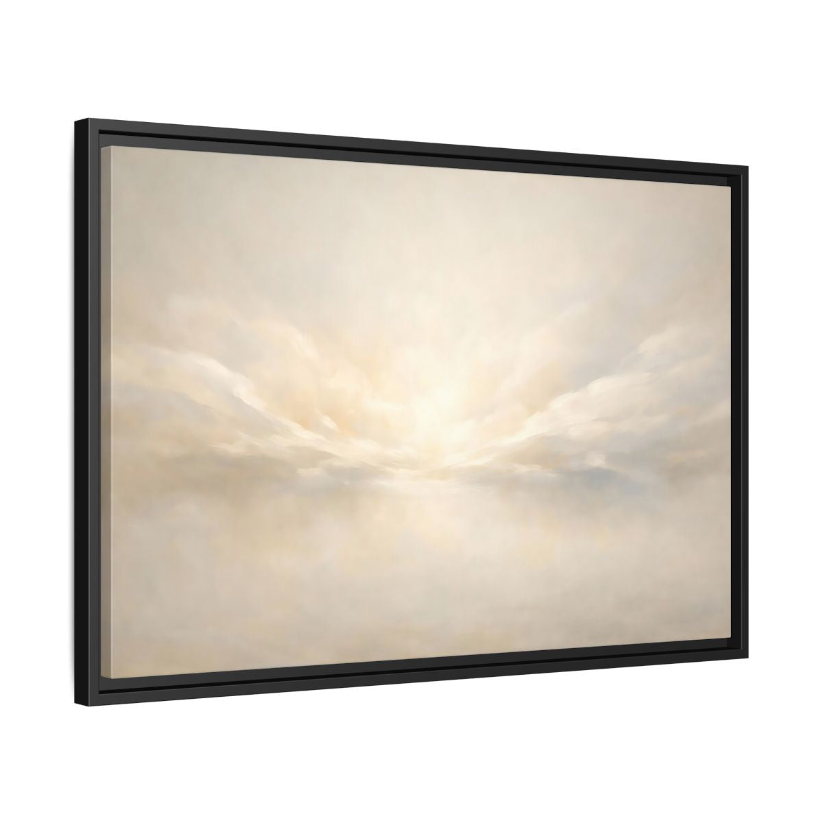 Side Mockup 14. Nature Cloudscape Soft Sky shown as stretched canvas wall art