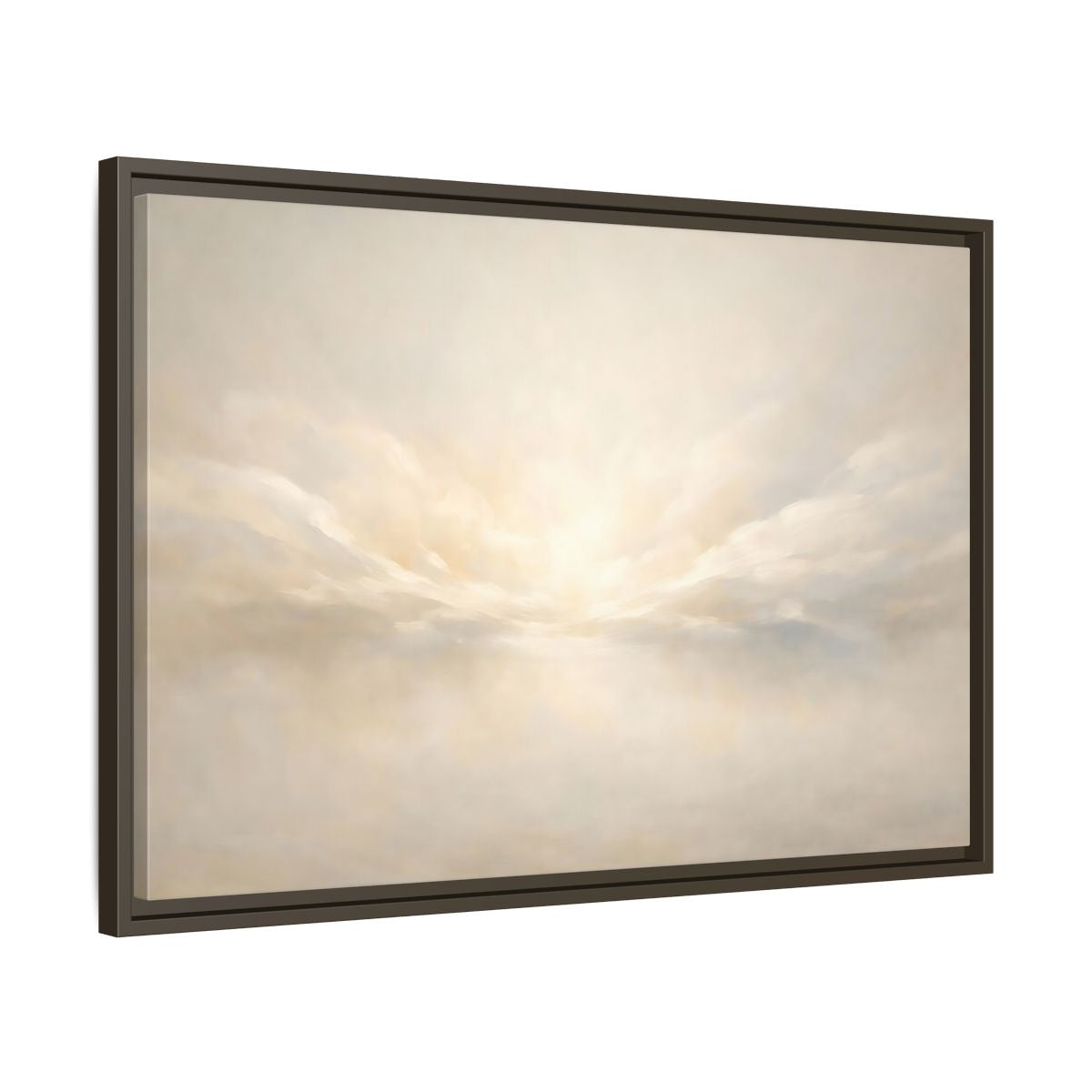 Side Mockup 11. Nature Cloudscape Soft Sky shown as stretched canvas wall art