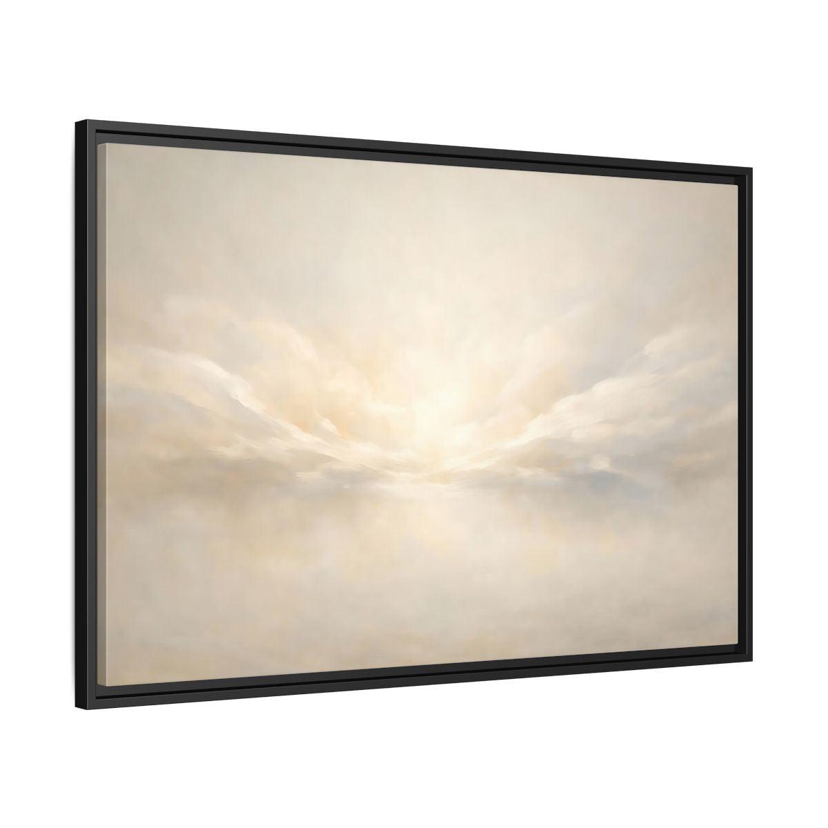 Side Mockup 13. Nature Cloudscape Soft Sky shown as stretched canvas wall art