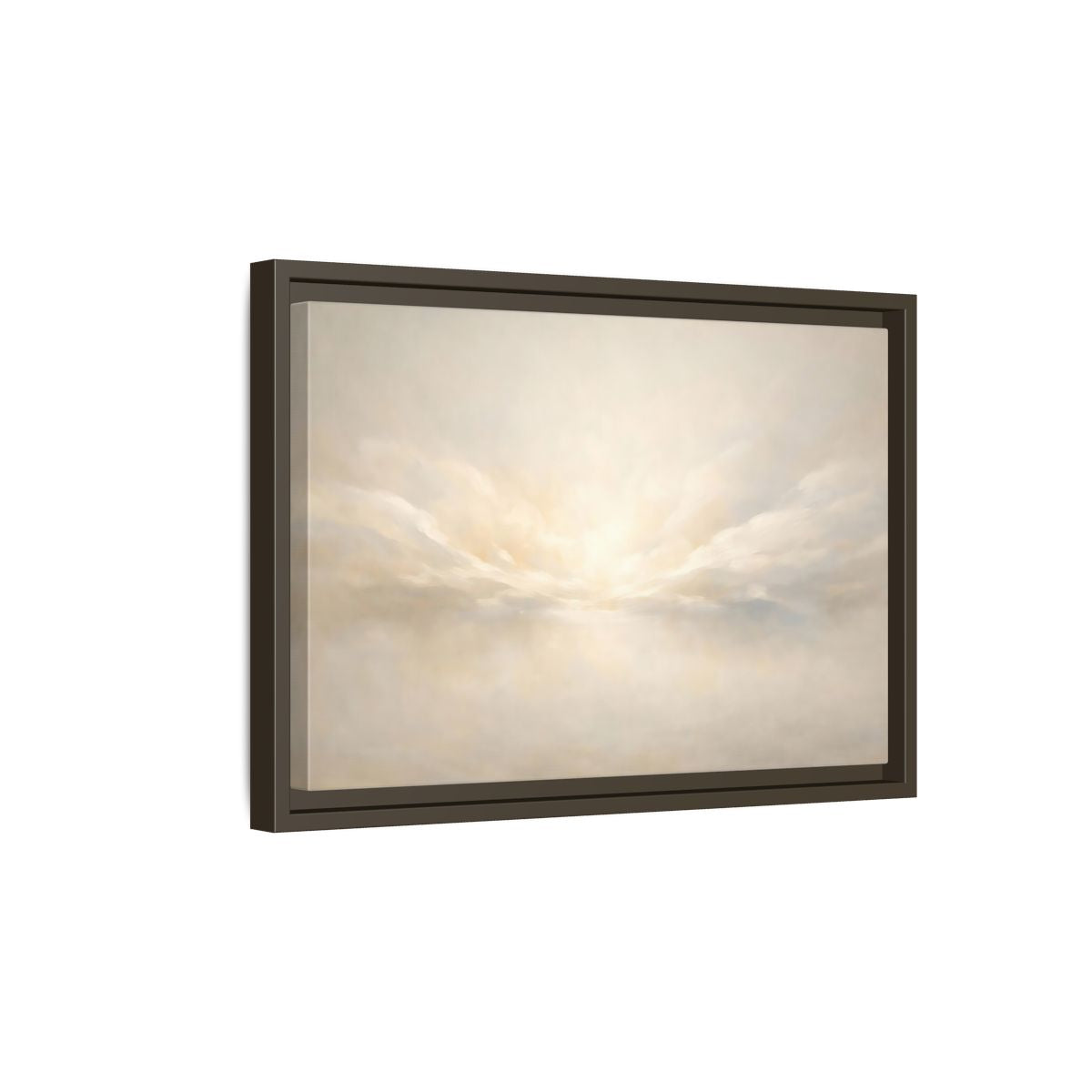 Side Mockup 5. Nature Cloudscape Soft Sky shown as stretched canvas wall art