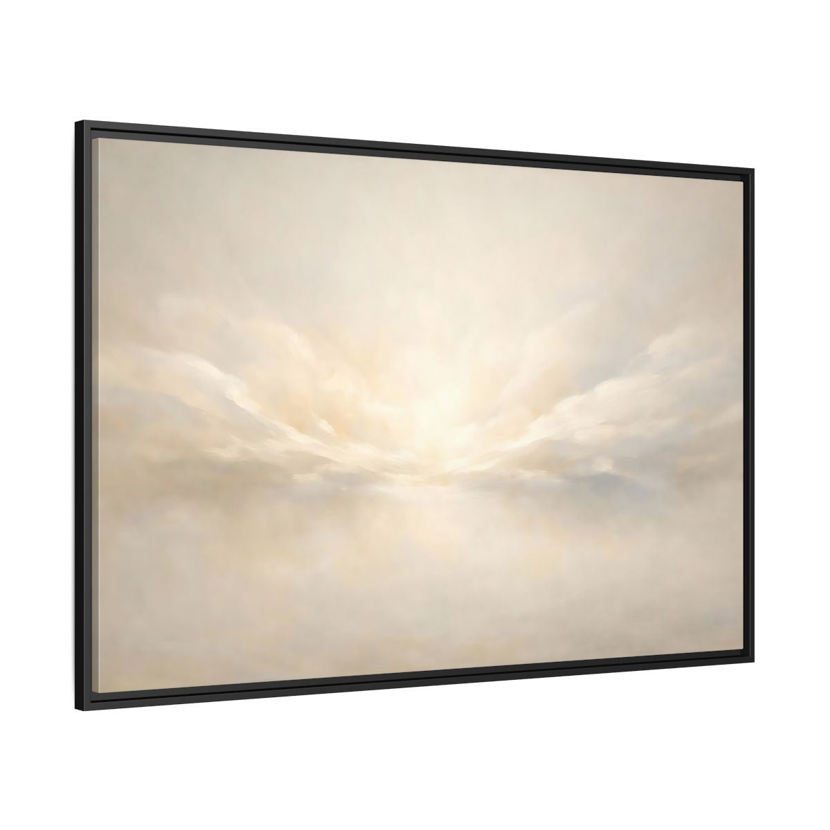 Side Mockup 12. Nature Cloudscape Soft Sky shown as stretched canvas wall art
