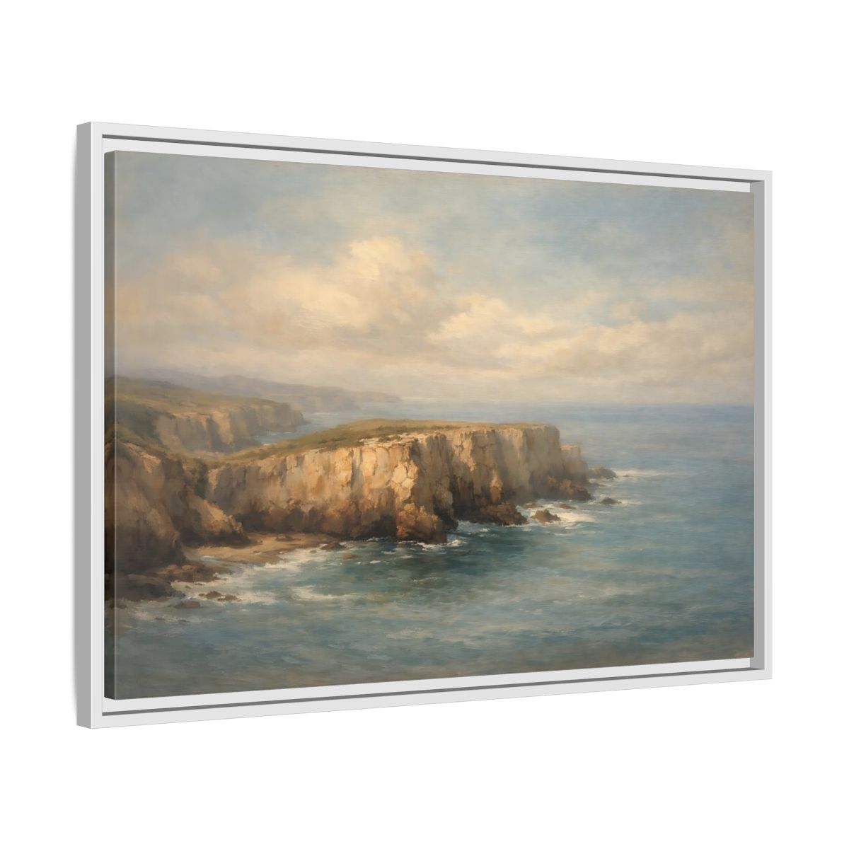 Side Mockup 10. Nature Coastal Cliffs Coastal Cliffs shown as stretched canvas wall art