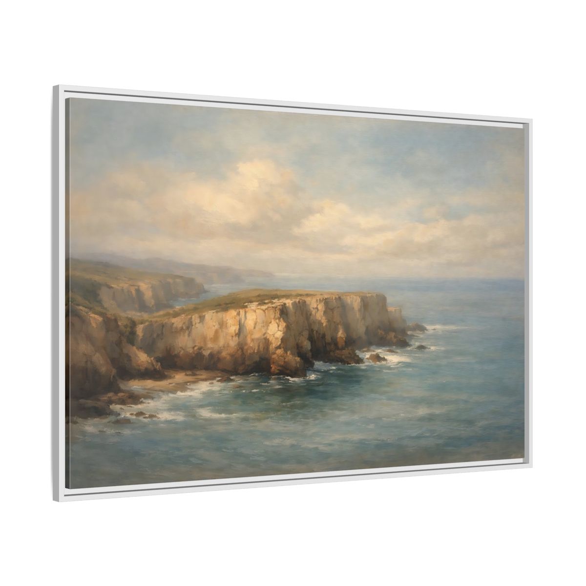 Side Mockup 7. Nature Coastal Cliffs Coastal Cliffs shown as stretched canvas wall art