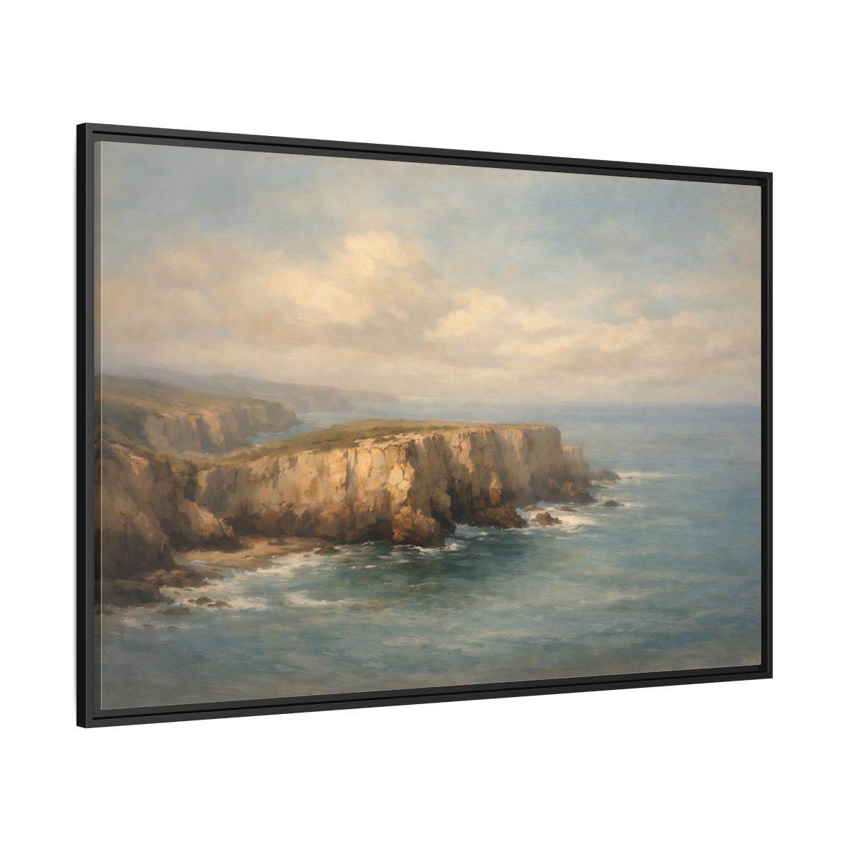 Side Mockup 12. Nature Coastal Cliffs Coastal Cliffs shown as stretched canvas wall art