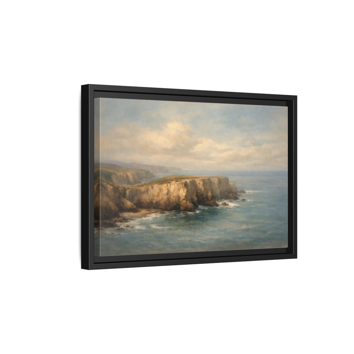 Side Mockup 6. Nature Coastal Cliffs Coastal Cliffs shown as stretched canvas wall art