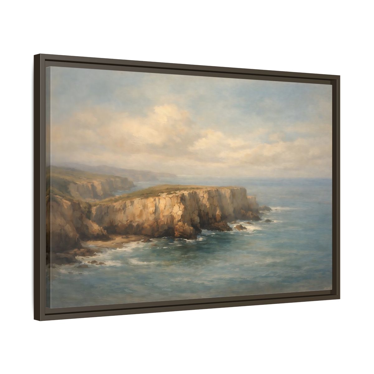 Side Mockup 11. Nature Coastal Cliffs Coastal Cliffs shown as stretched canvas wall art