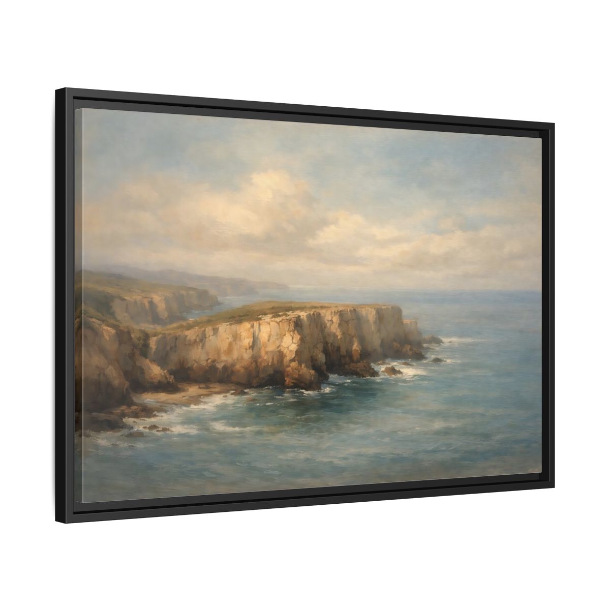 Side Mockup 14. Nature Coastal Cliffs Coastal Cliffs shown as stretched canvas wall art