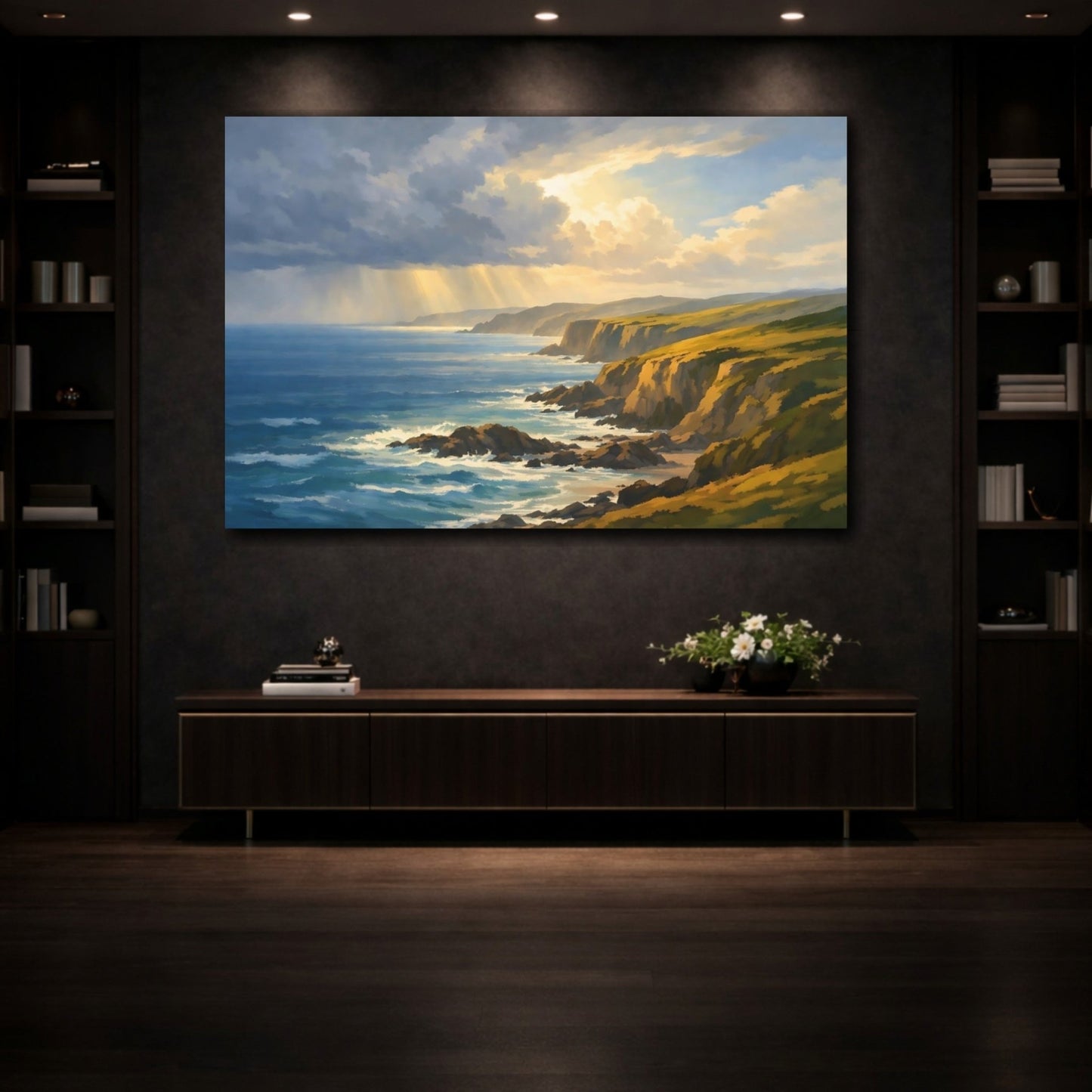 Nature Coastal Cliffs Landscape - Canvas Wall Art Print - YesArtYes