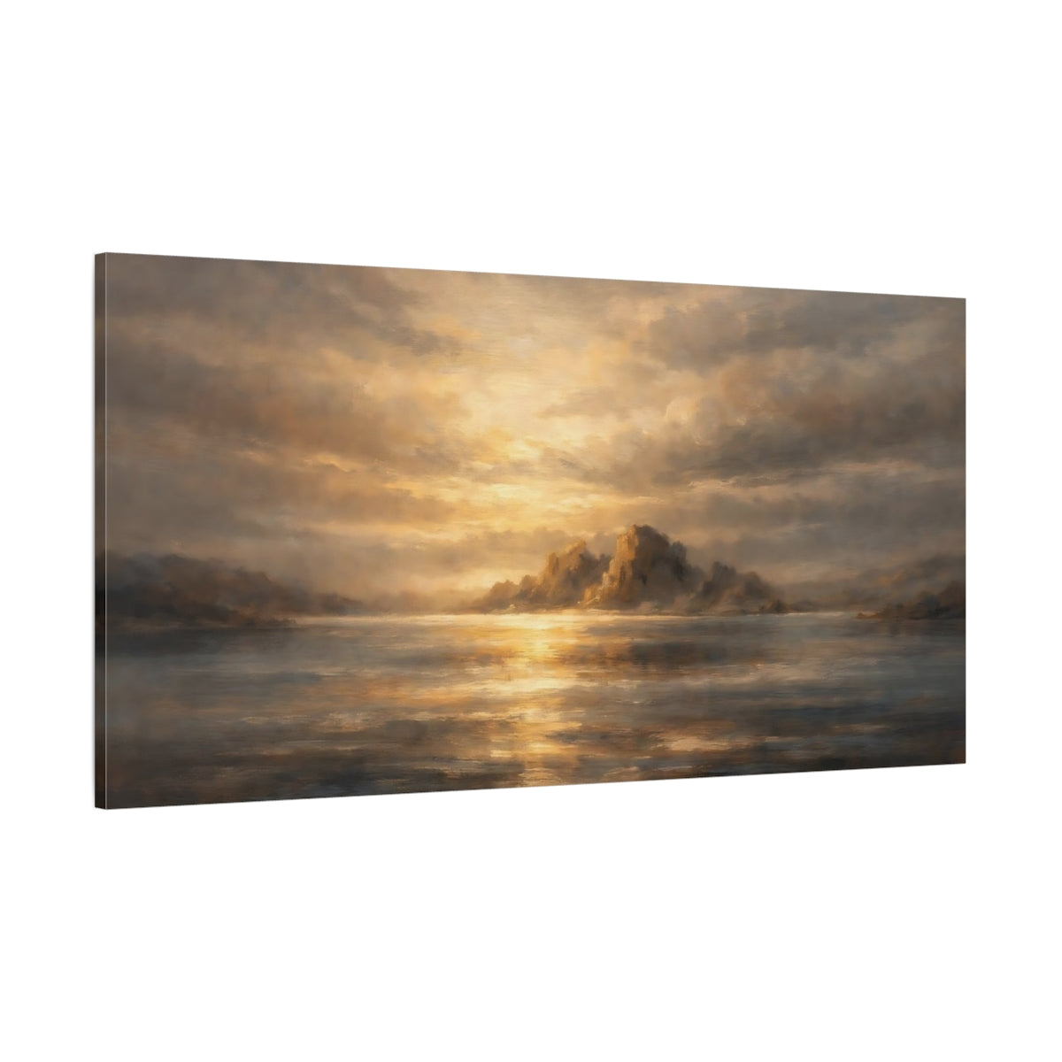 Main Mockup. Nature Coastal Landscape Golden Coastal Landscape shown as stretched canvas wall art