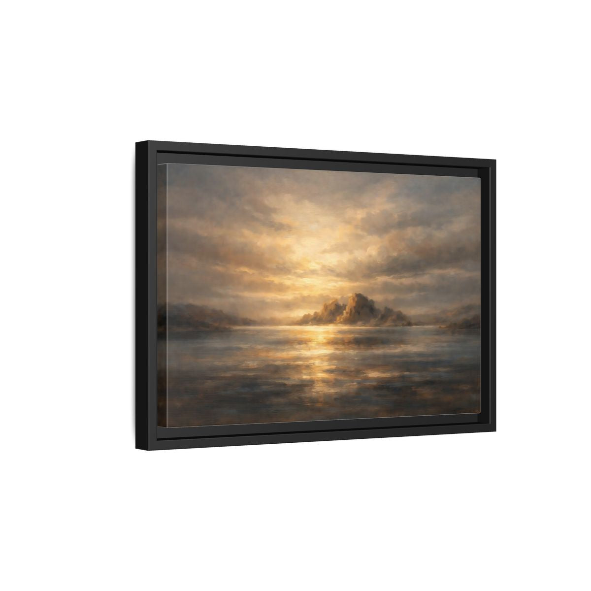 Side Mockup 6. Nature Coastal Landscape Golden Coastal shown as stretched canvas wall art