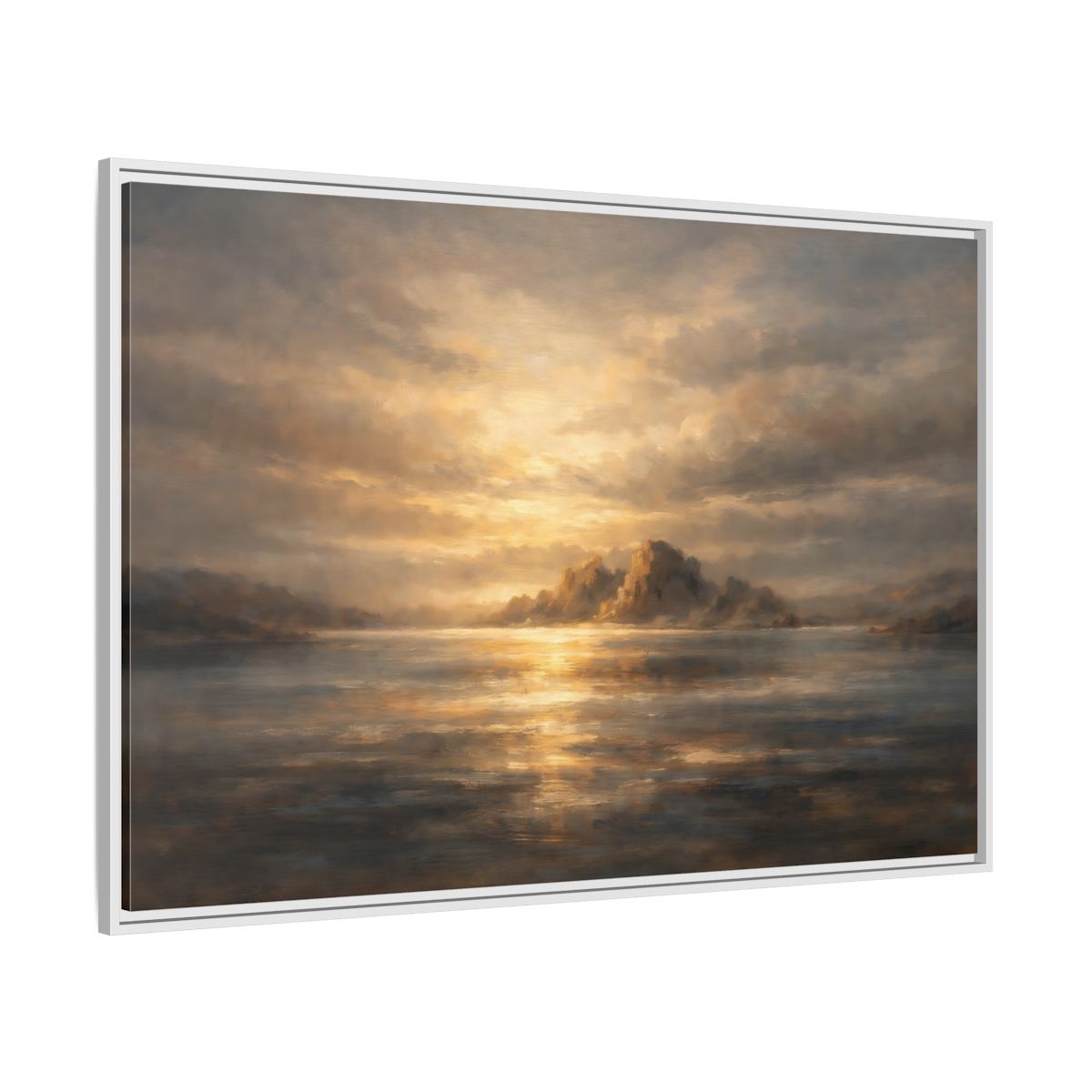 Side Mockup 7. Nature Coastal Landscape Golden Coastal shown as stretched canvas wall art