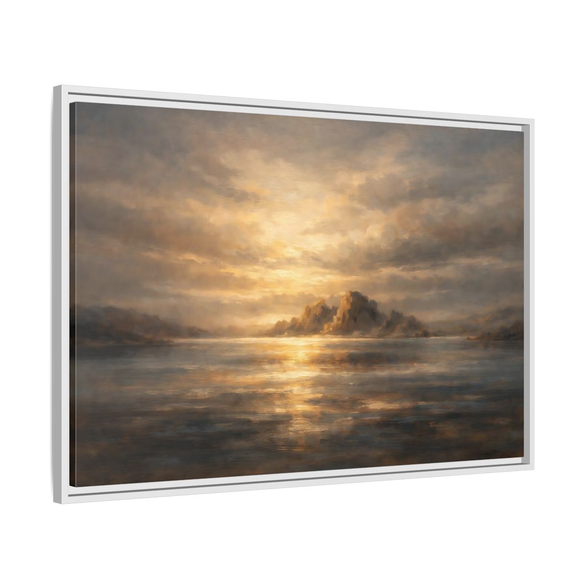 Side Mockup 8. Nature Coastal Landscape Golden Coastal shown as stretched canvas wall art