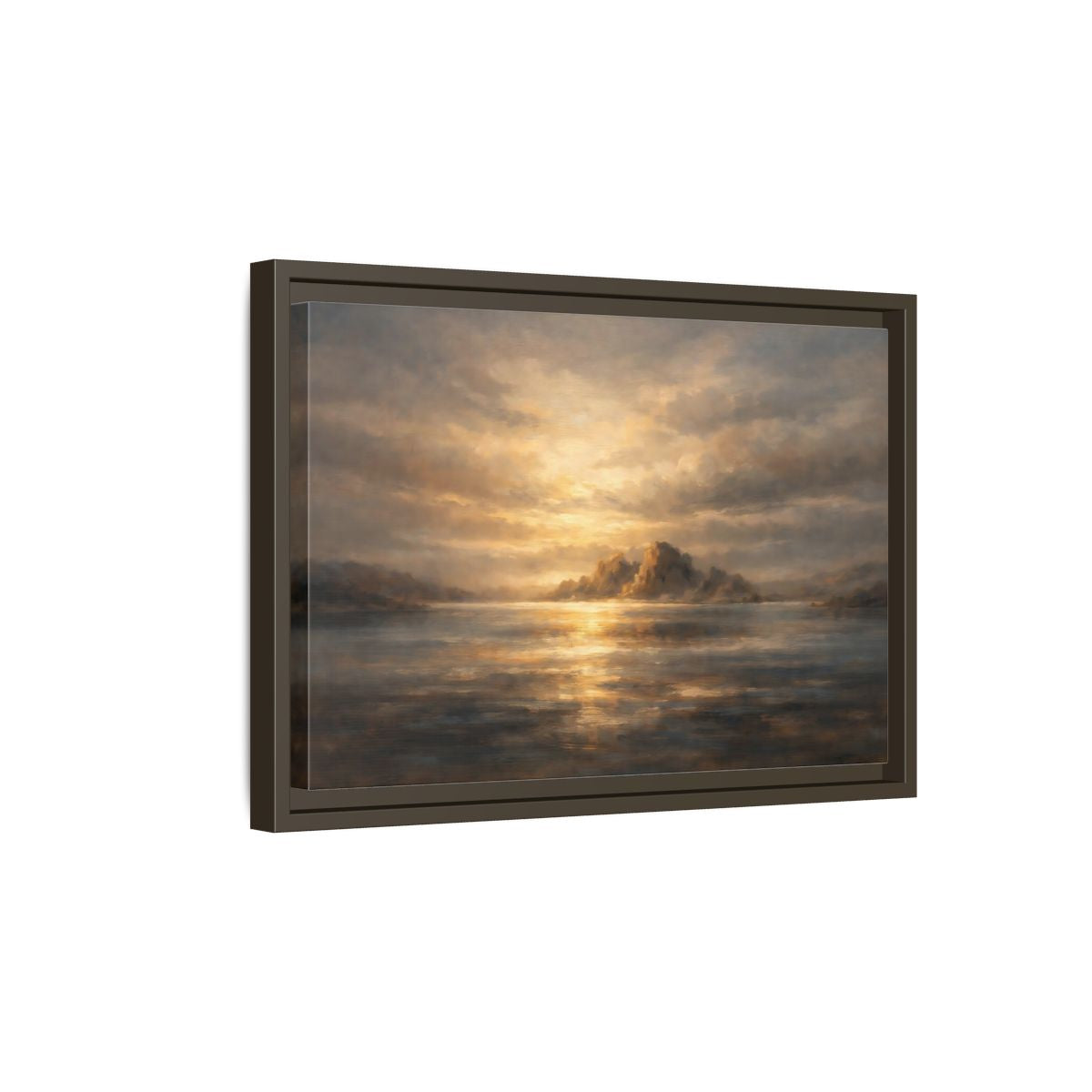 Side Mockup 5. Nature Coastal Landscape Golden Coastal shown as stretched canvas wall art