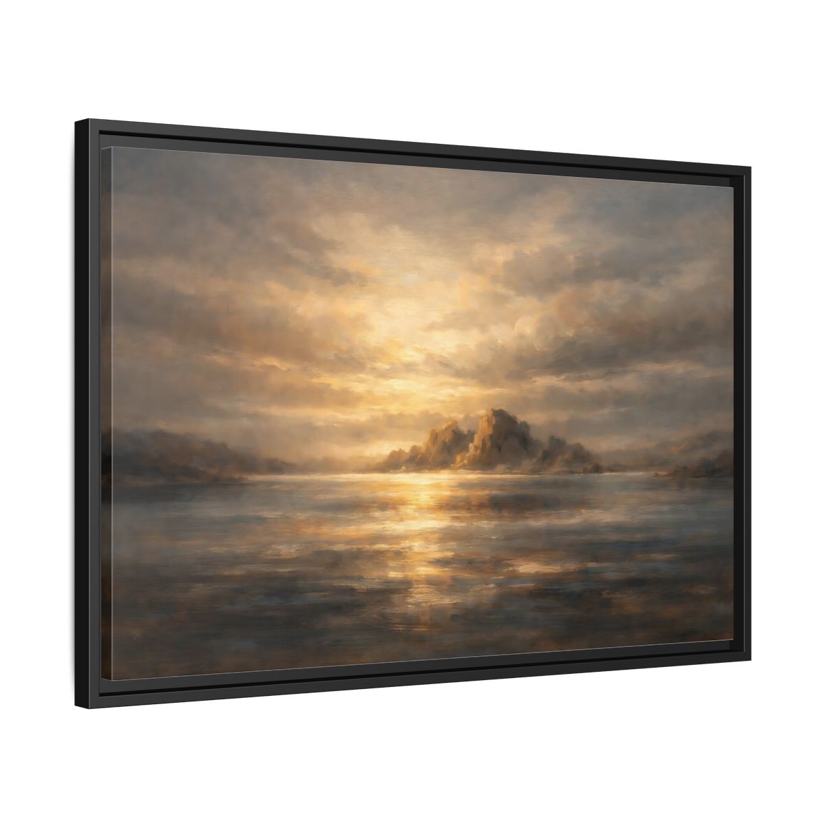 Side Mockup 14. Nature Coastal Landscape Golden Coastal shown as stretched canvas wall art
