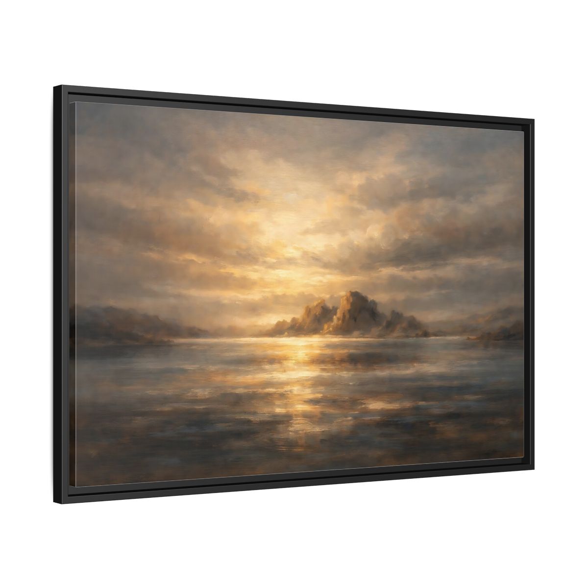 Side Mockup 13. Nature Coastal Landscape Golden Coastal shown as stretched canvas wall art