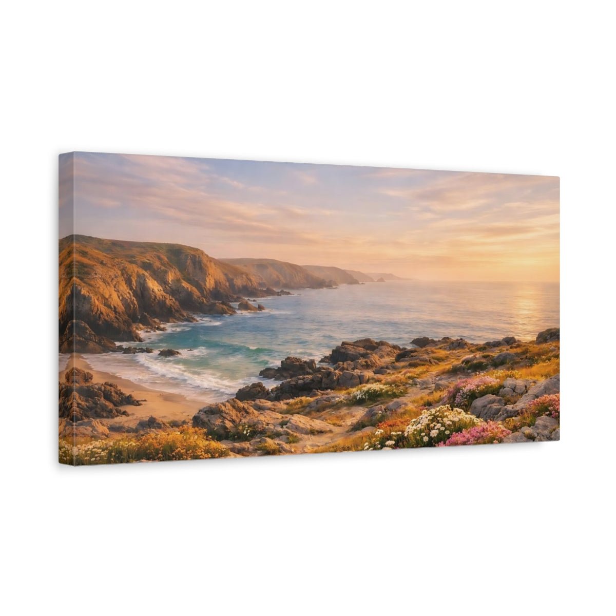 Nature Coastal Landscape Golden Hour - Canvas Wall Art Print - YesArtYes