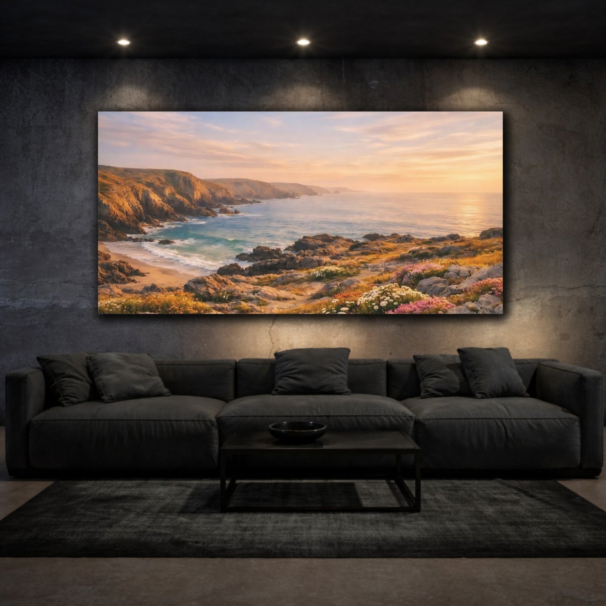 Nature Coastal Landscape Golden Hour - Canvas Wall Art Print - YesArtYes