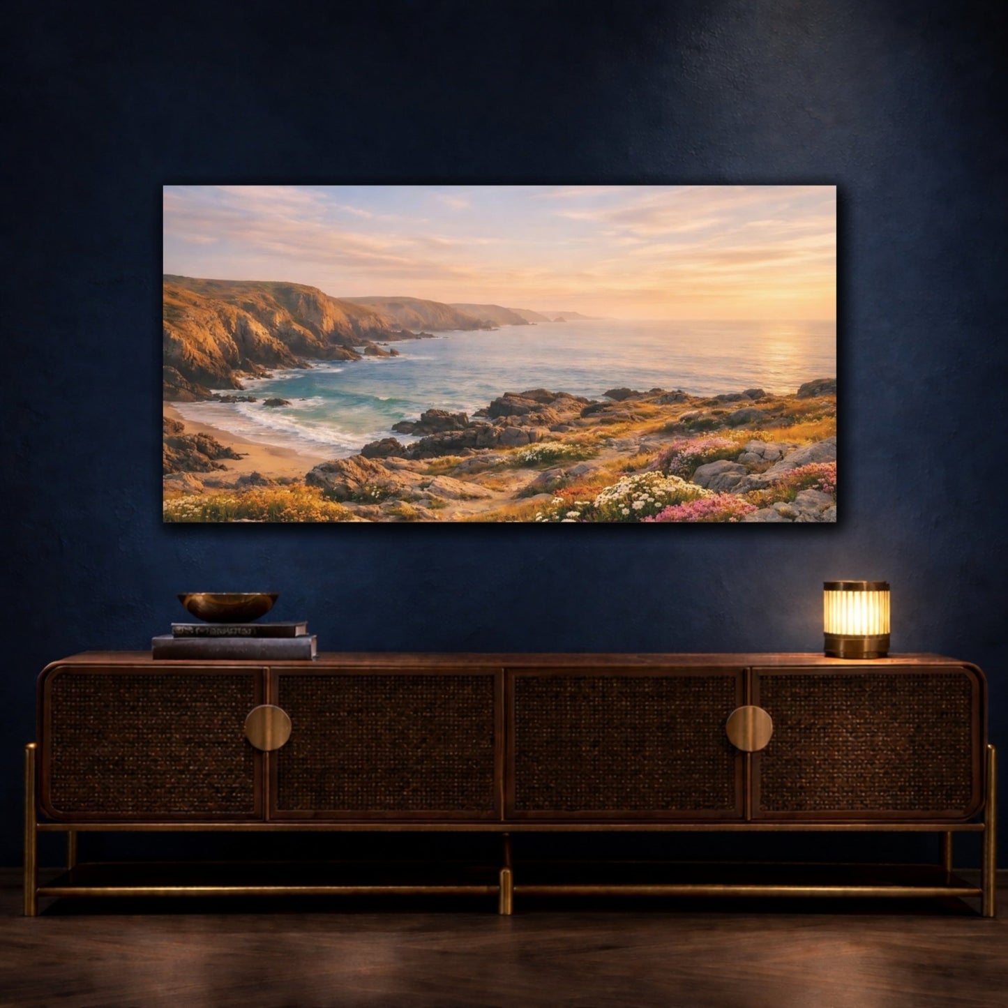Nature Coastal Landscape Golden Hour - Canvas Wall Art Print - YesArtYes