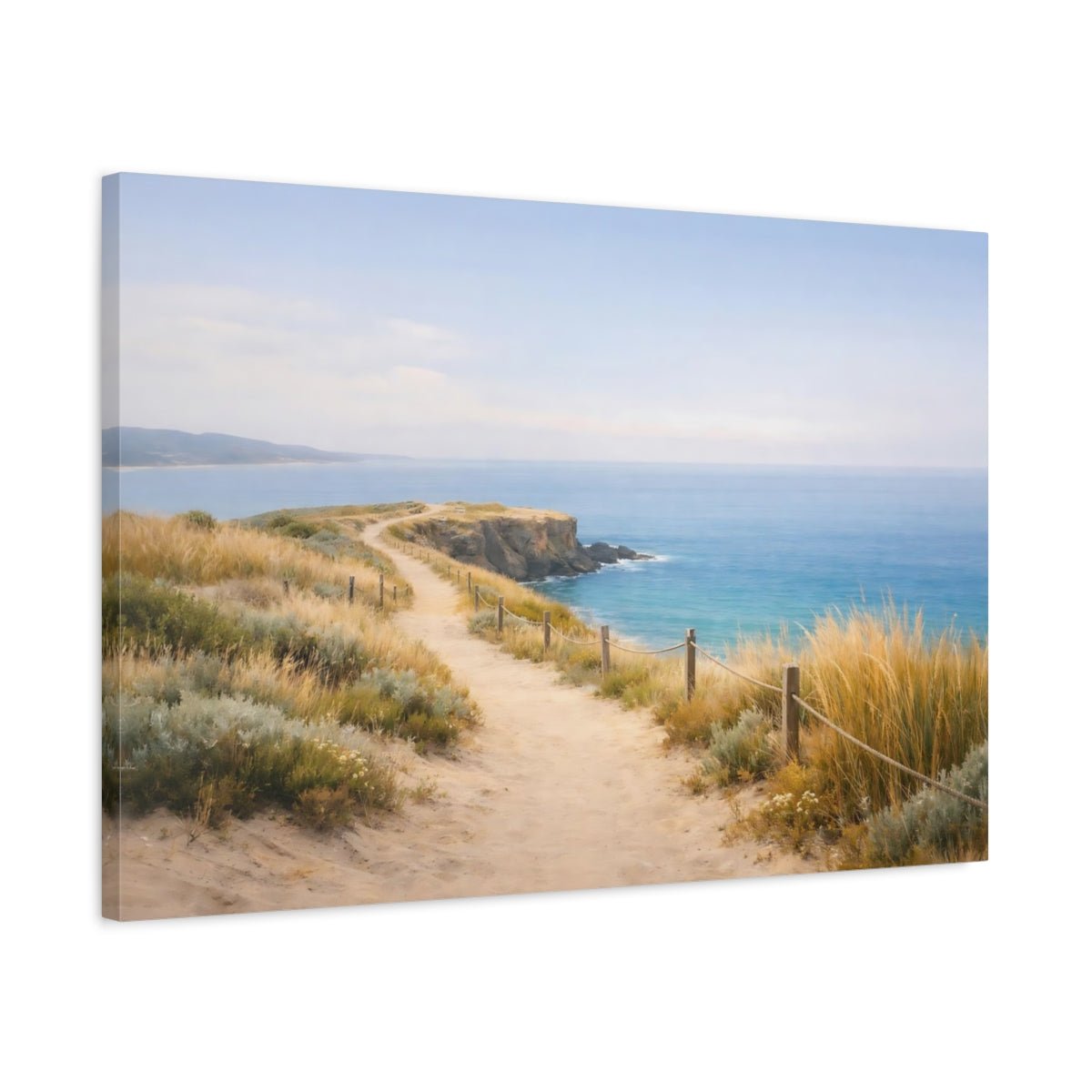 Nature Coastal Landscape Path Ocean - Canvas Wall Art Print - YesArtYes