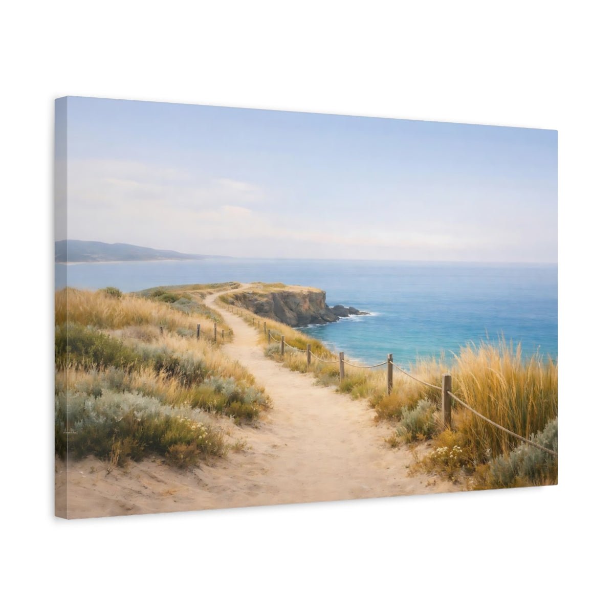 Nature Coastal Landscape Path Ocean - Canvas Wall Art Print - YesArtYes