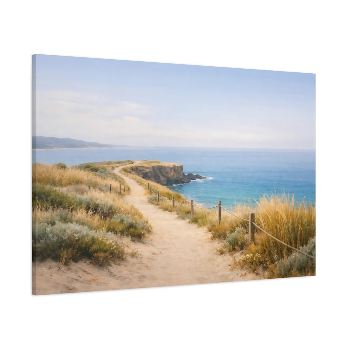 Nature Coastal Landscape Path Ocean - Canvas Wall Art Print - YesArtYes