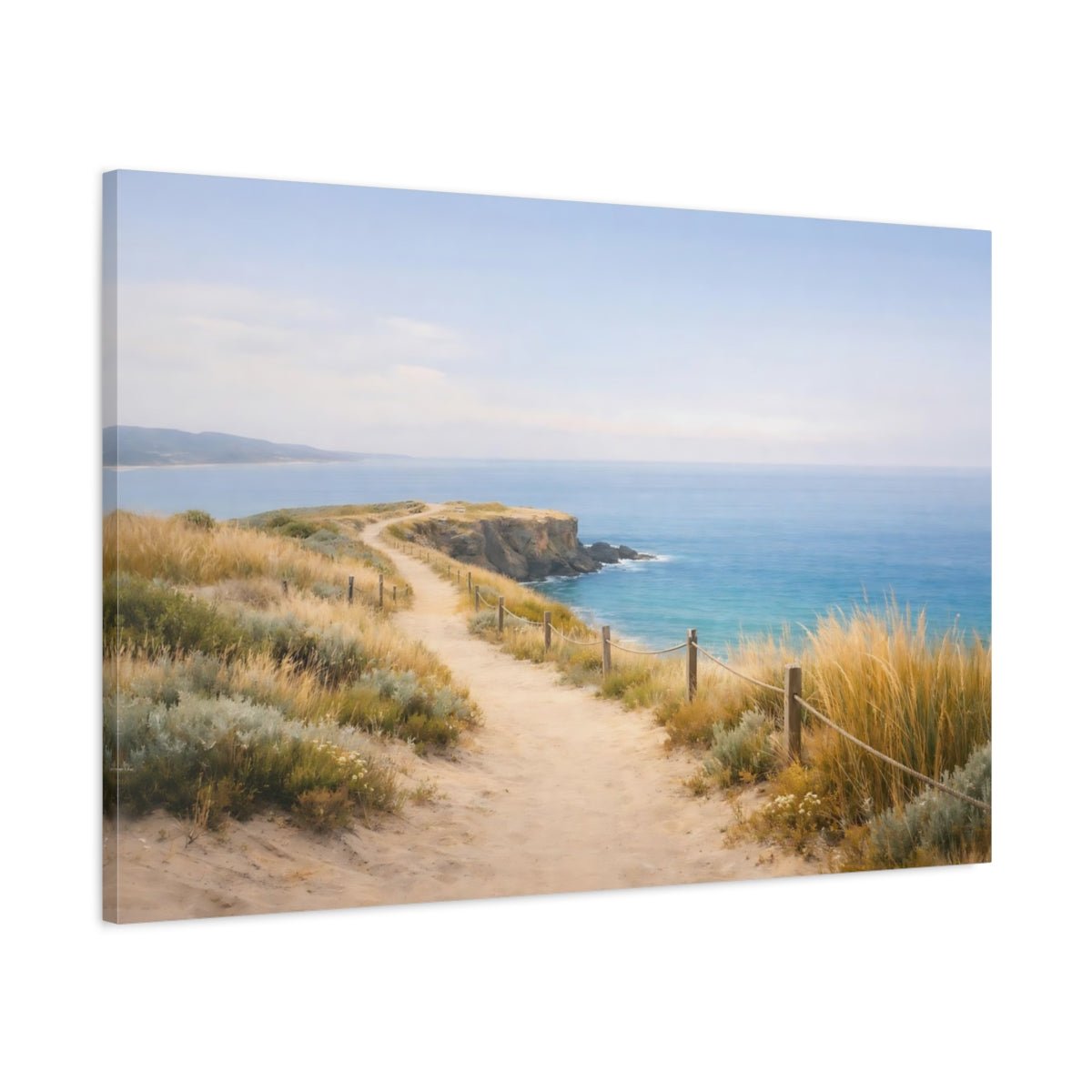 Nature Coastal Landscape Path Ocean - Canvas Wall Art Print - YesArtYes