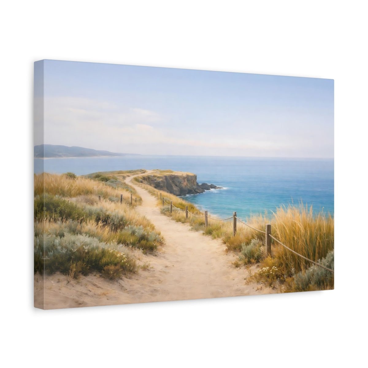 Nature Coastal Landscape Path Ocean - Canvas Wall Art Print - YesArtYes