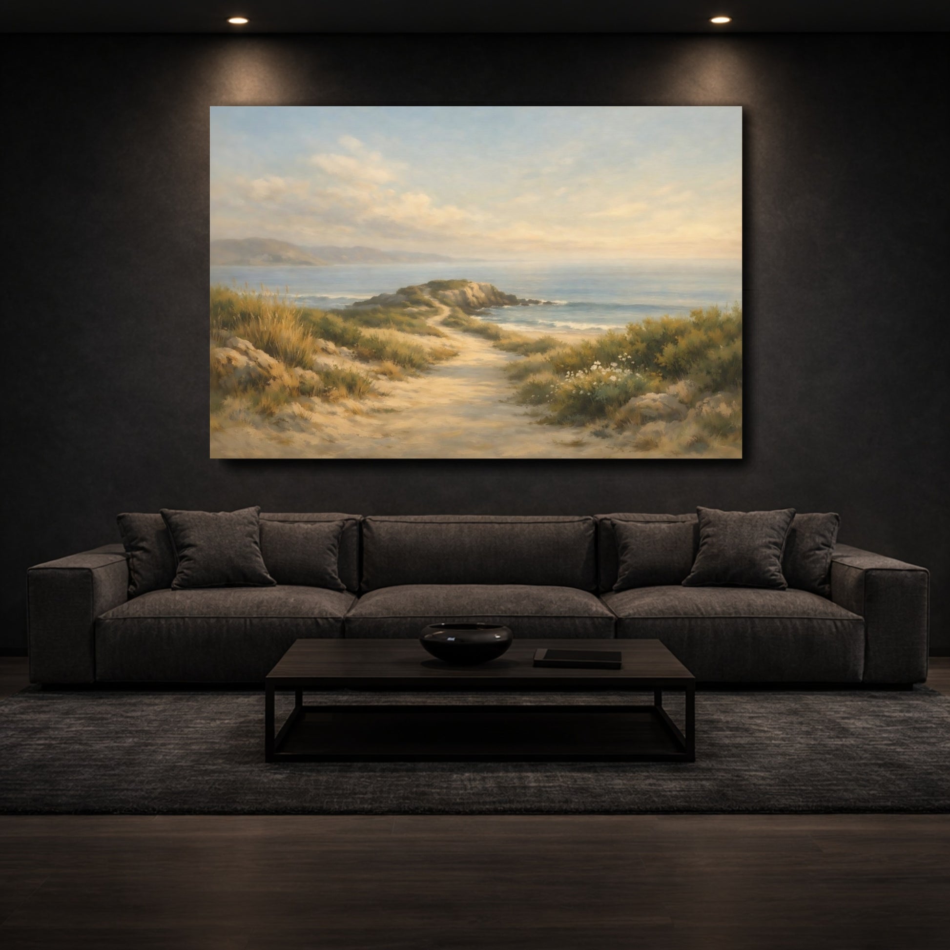 Mockup 2. Nature Coastal Path Beach Path Coastal shown as stretched canvas wall art