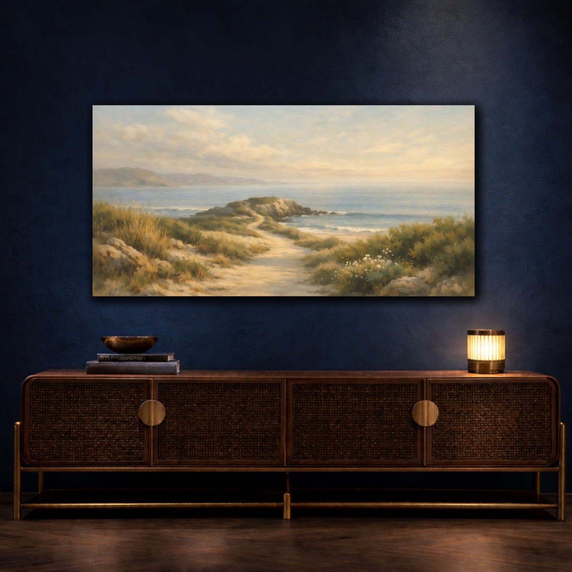 Nature Coastal Path Landscape - Canvas Wall Art Print - YesArtYes