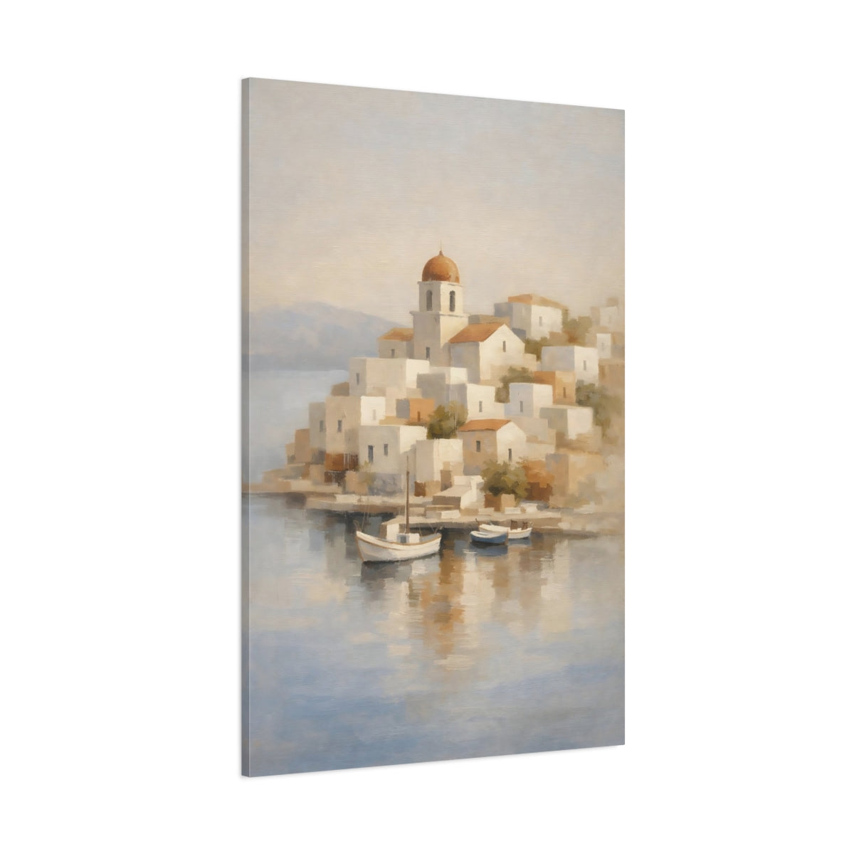 Main Mockup. Nature Coastal Village Coastal Village shown as stretched canvas wall art