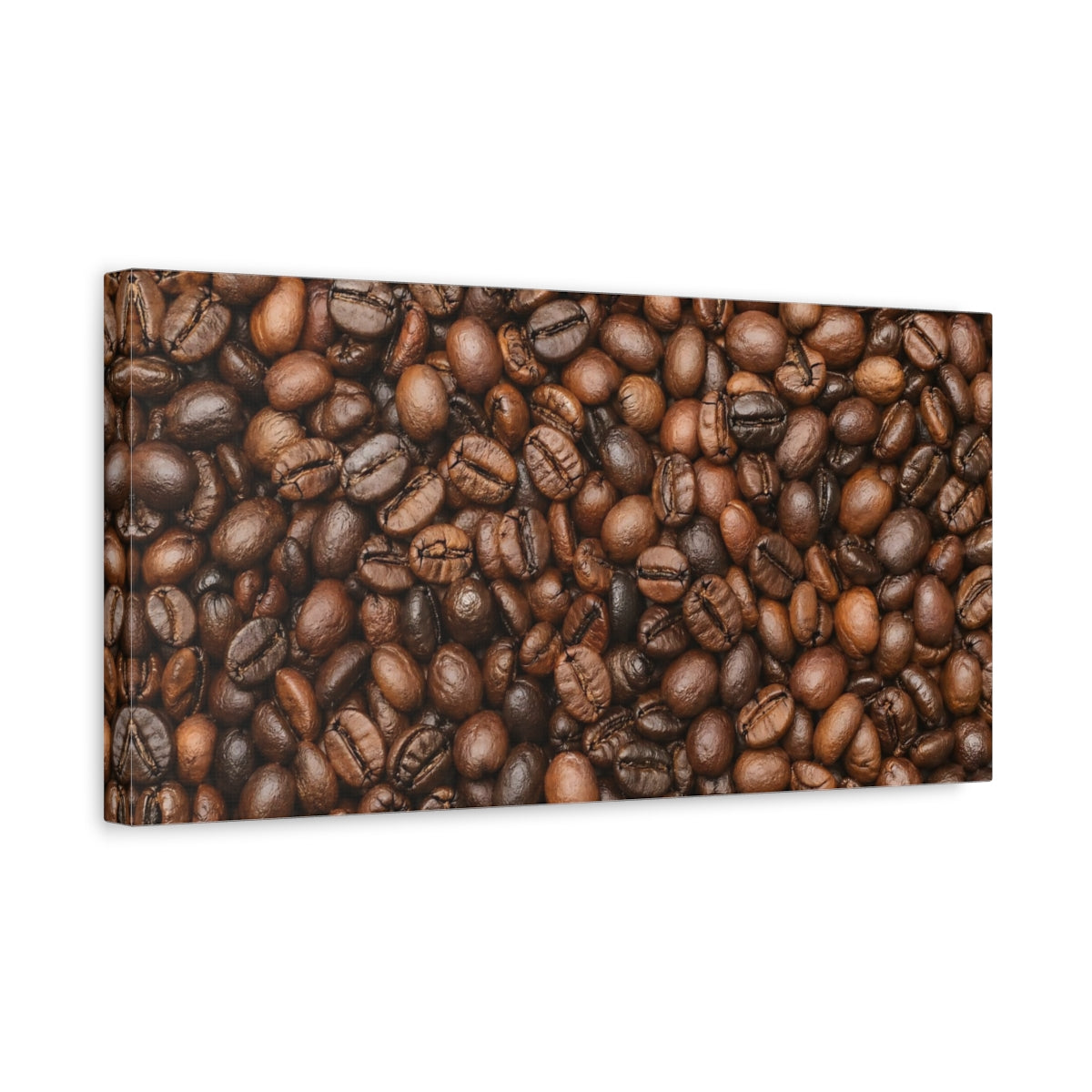 Side Mockup 3. Nature Coffee Beans Brown Coffee shown as stretched canvas wall art