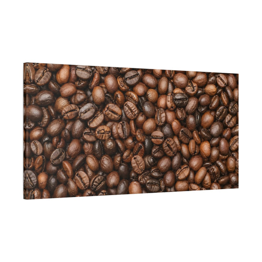 Main Mockup. Nature Coffee Beans Brown Coffee shown as stretched canvas wall art
