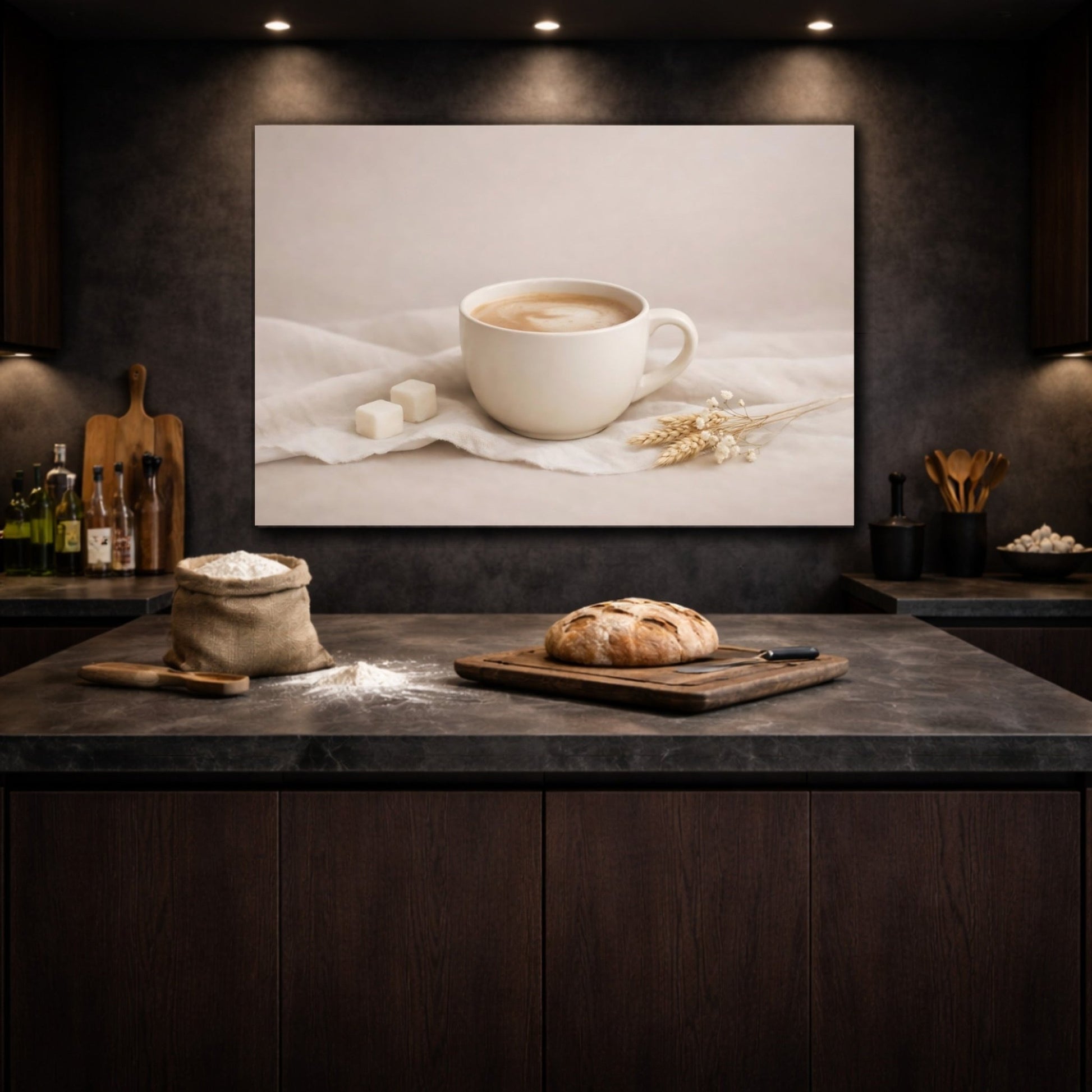 Nature Coffee Cup Neutral Still Life - Canvas Wall Art Print - YesArtYes