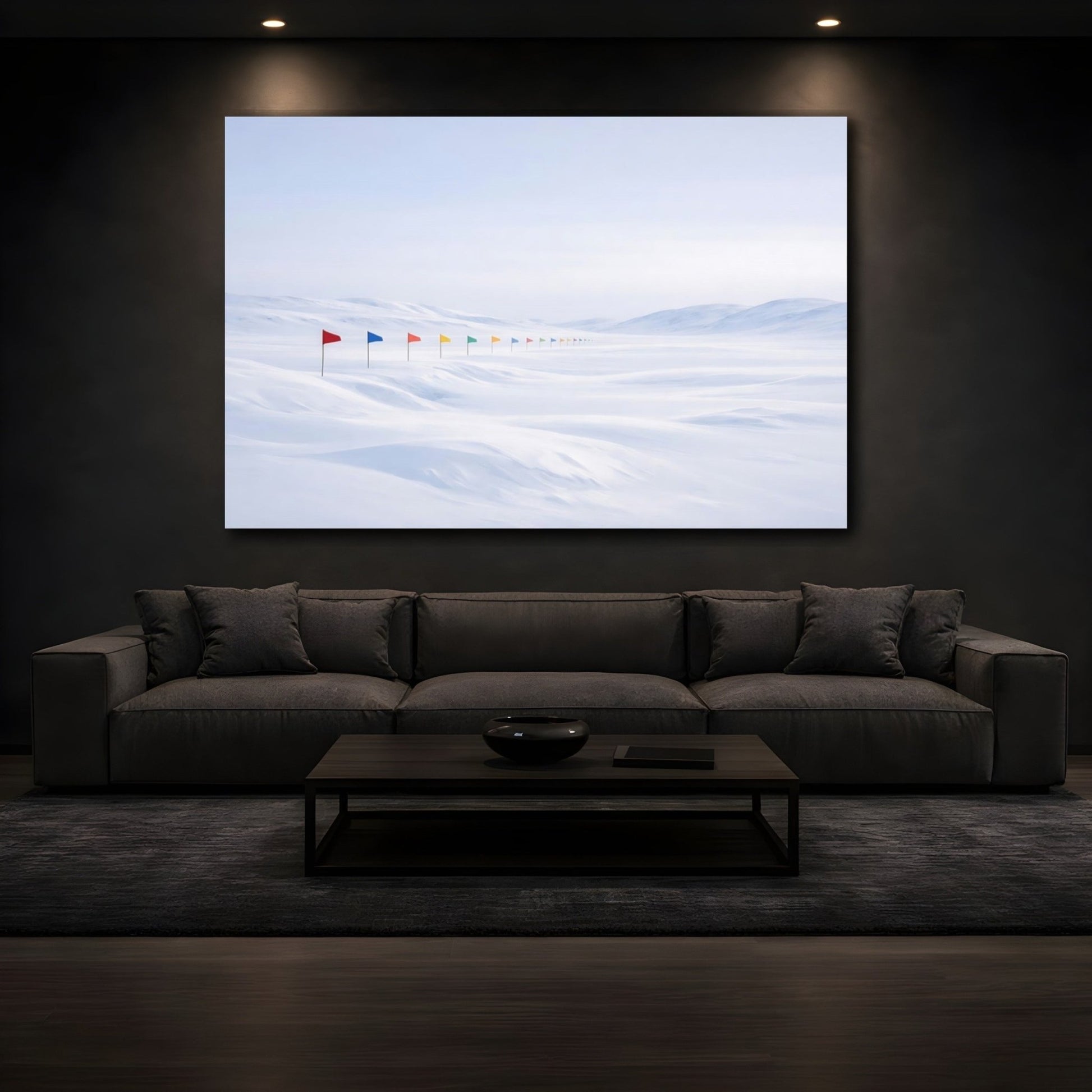 Nature Colorful Flags White And - Canvas Wall Art Print - YesArtYes