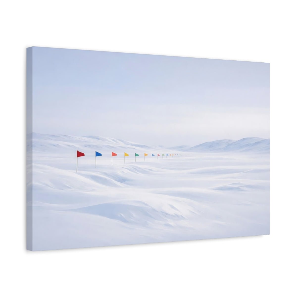 Nature Colorful Flags White And - Canvas Wall Art Print - YesArtYes