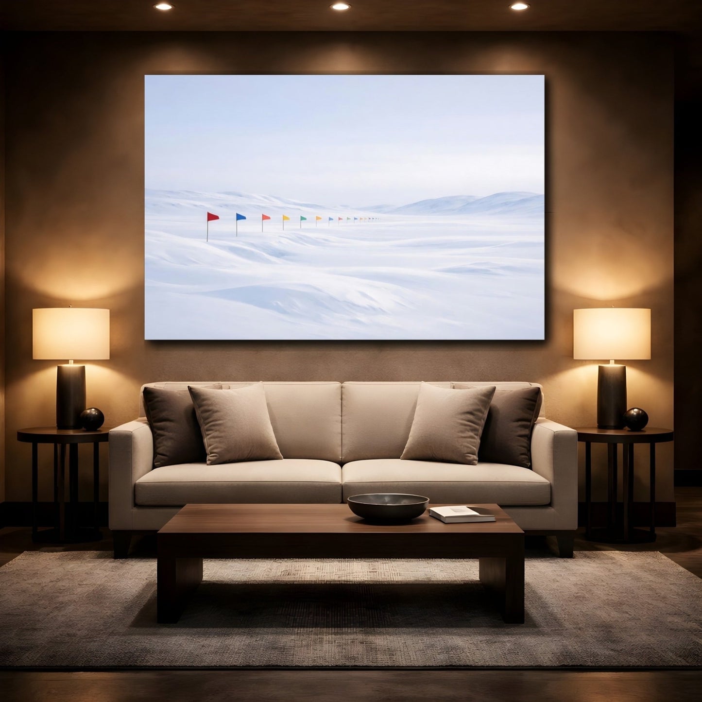 Nature Colorful Flags White And - Canvas Wall Art Print - YesArtYes