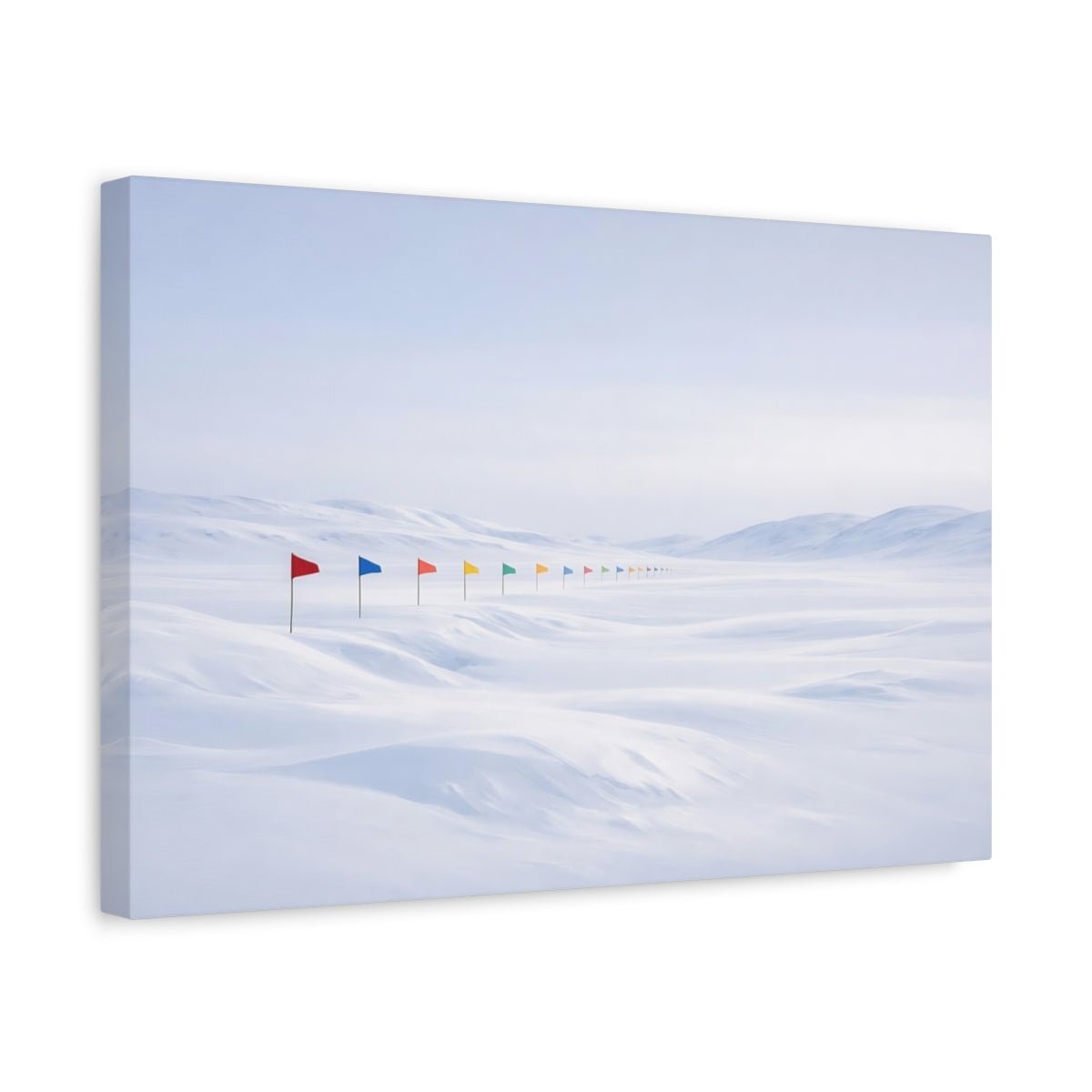Nature Colorful Flags White And - Canvas Wall Art Print - YesArtYes